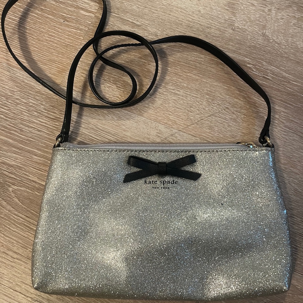 Kate Spade Silver Black Crossbody bag